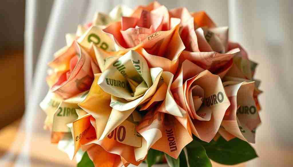 Geldblumen Hochzeitsstrauß