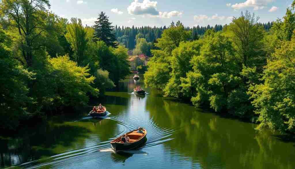 Spreewald Landschaft mit Kanälen