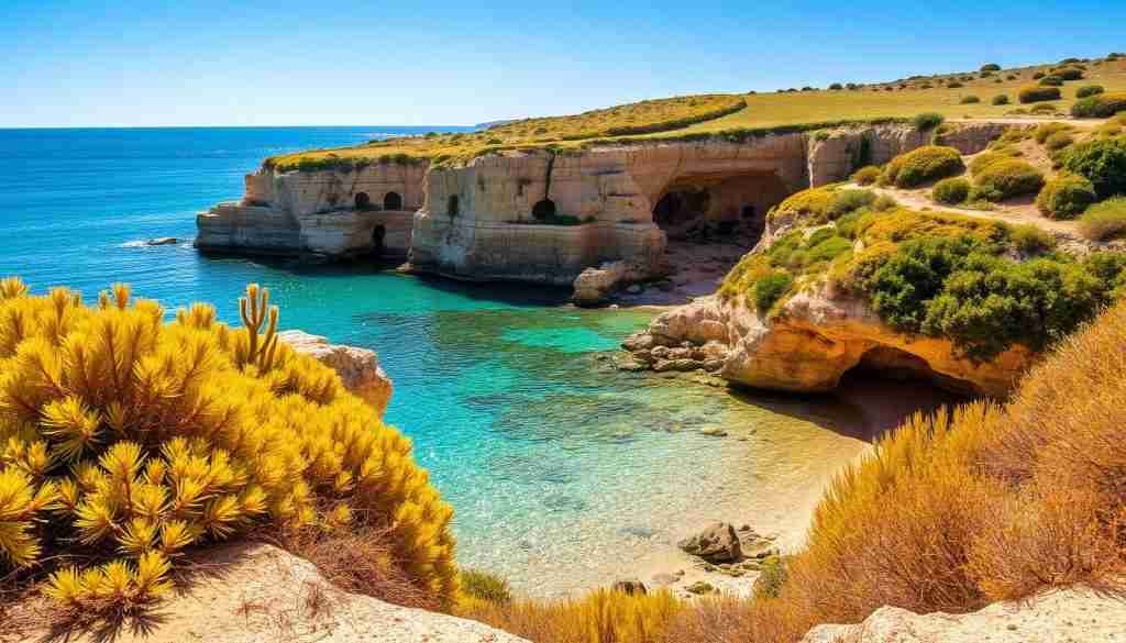 Ein Bild von einem malerischen Strand auf Malta